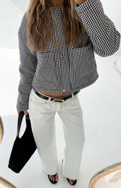 Lennie Black Gingham Quilted Jacket