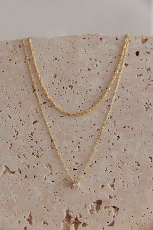 Sarai Crystal Pendant Necklace Set Gold
