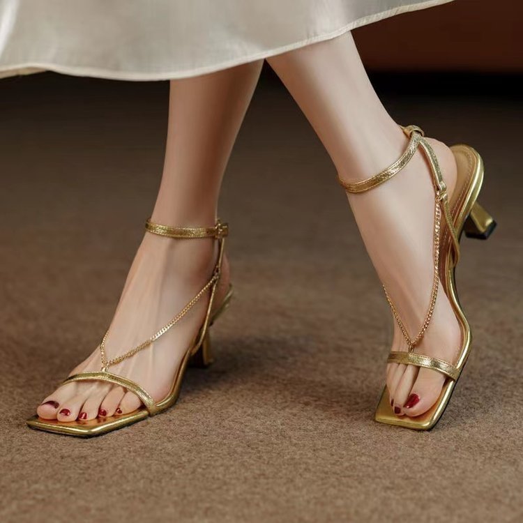 Classic Leather Buckle Stiletto Heels