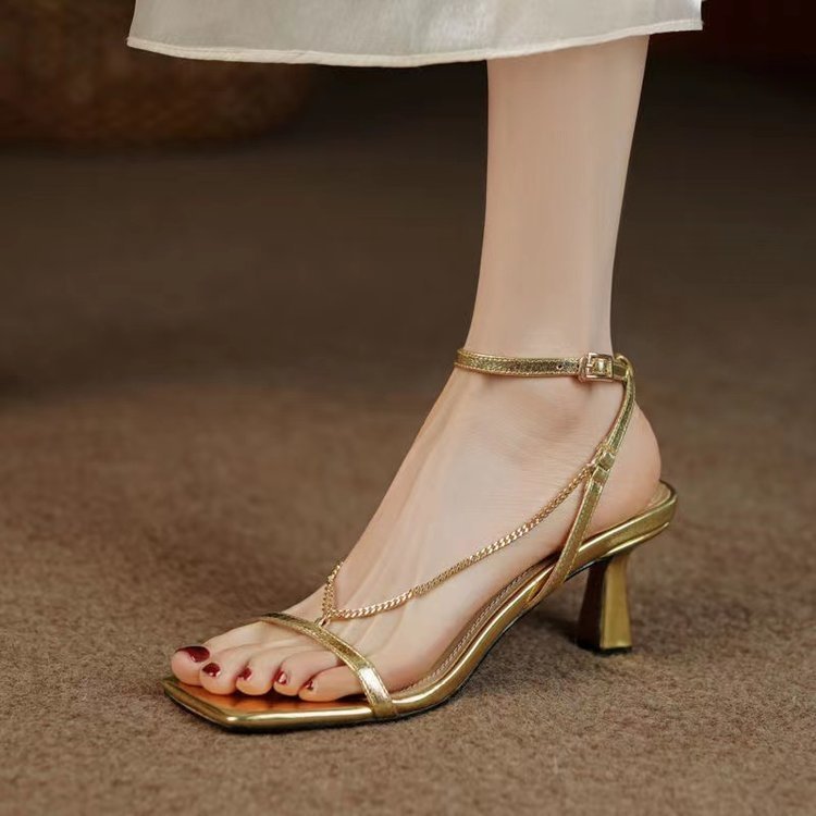 Classic Leather Buckle Stiletto Heels