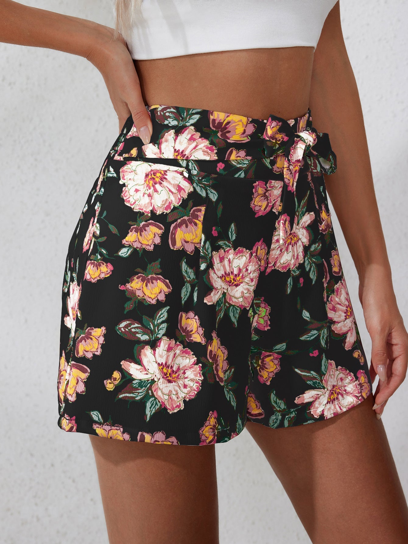 Consistency Floral Pocketed Eyelet Shorts - SALE