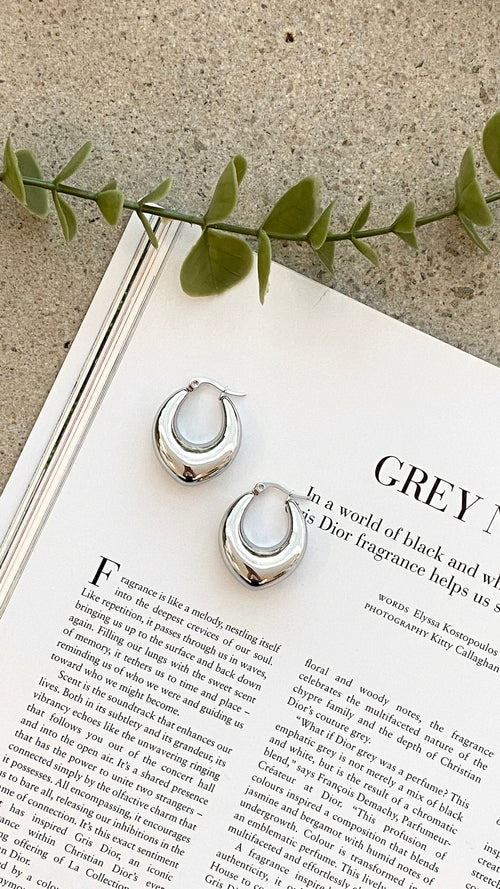 Arya Hoop Earrings - Silver