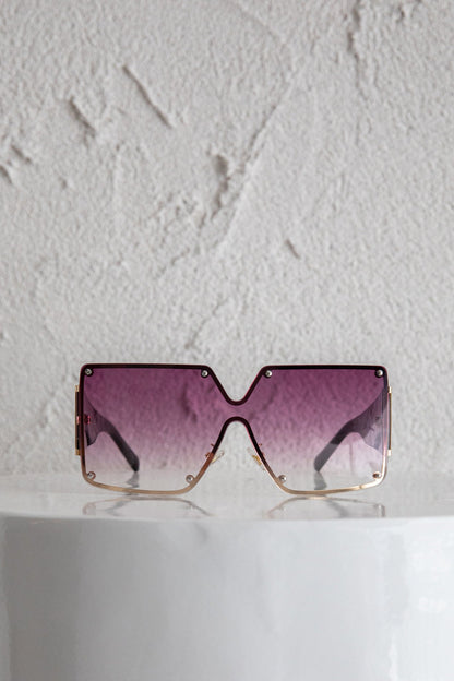 Fiery Square Frame Sunglasses Red