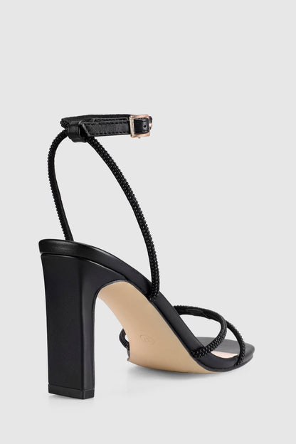 VERALi Kian Block Heel Sandals Black Pearl
