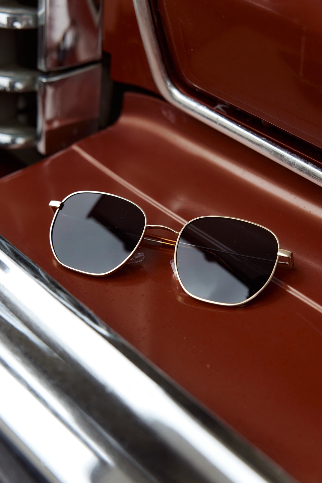 Peta And Jain Farrah Gold Aviator Sunglasses Black