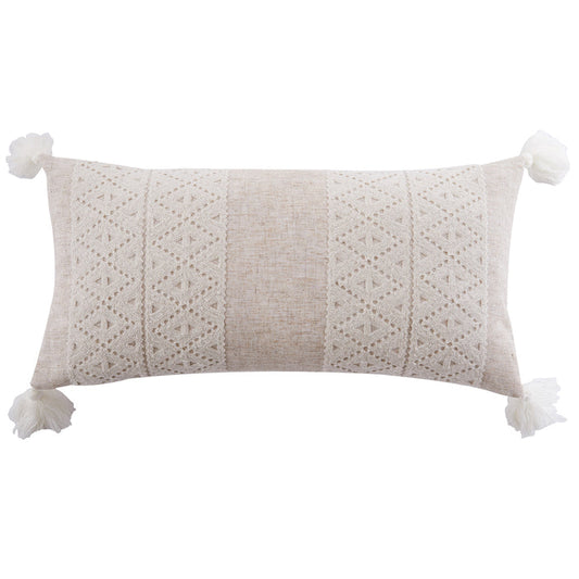 Adare Taupe Lace Overlay Pillow