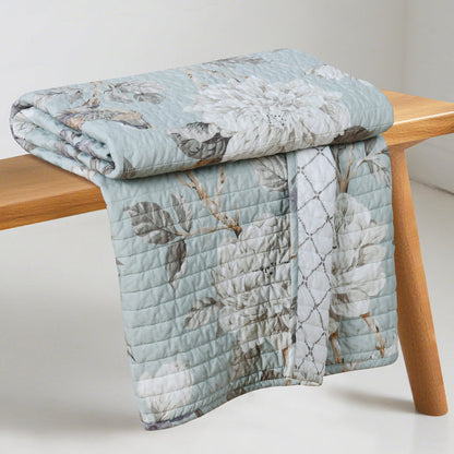 Belvedere Blue Quilted Throw