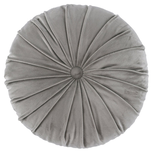Belvedere Blue Round Velvet Grey Pillow