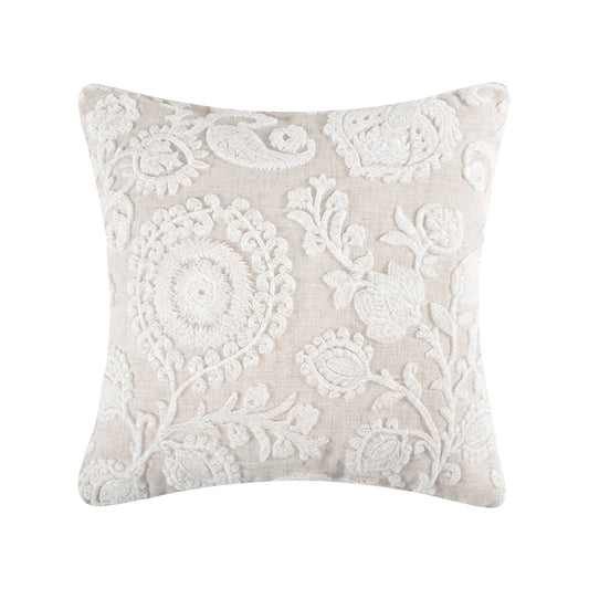 Belvedere Embroidered Floral Pillow 18x18
