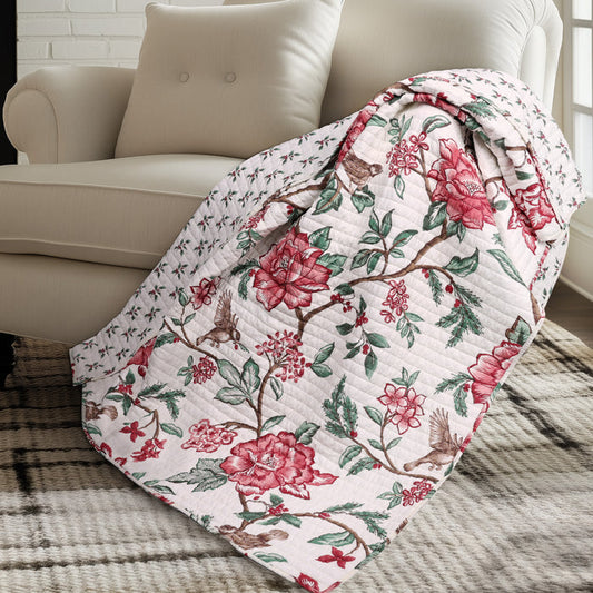 Berry Bloom Quilted Throw