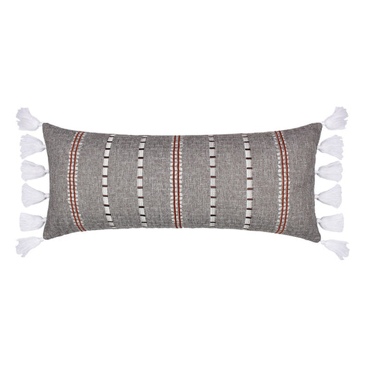 Levtex Home Black Pieced Applique Tassel Pillow Decorative Pillows
