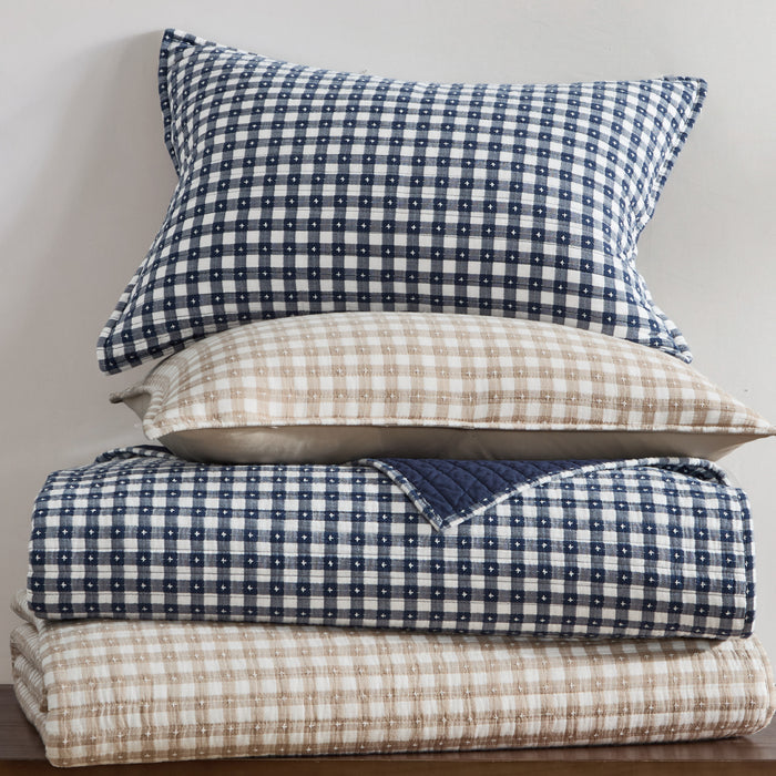 Camden Gingham Stitch Quilt Set