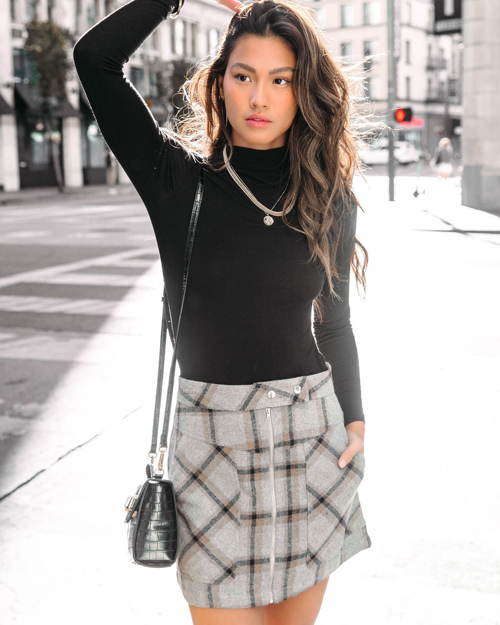 Cher Plaid Pocketed Mini Skirt