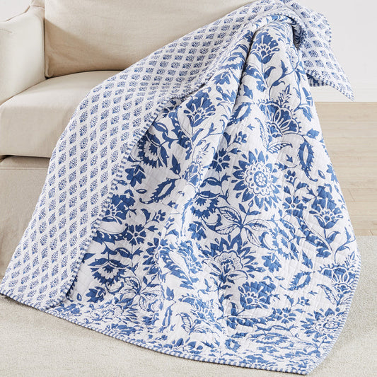 Levtex Home Clara Blue Quilted Throw Throws