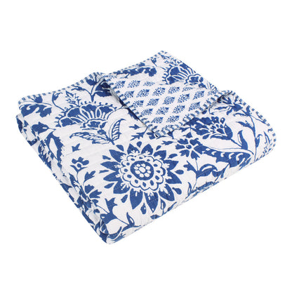 Levtex Home Clara Blue Quilted Throw Throws