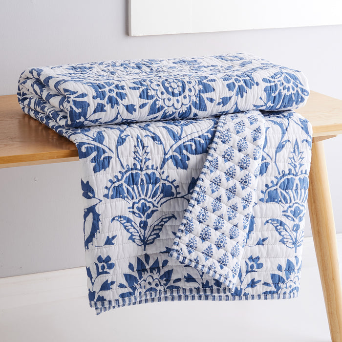 Levtex Home Clara Blue Quilted Throw Throws
