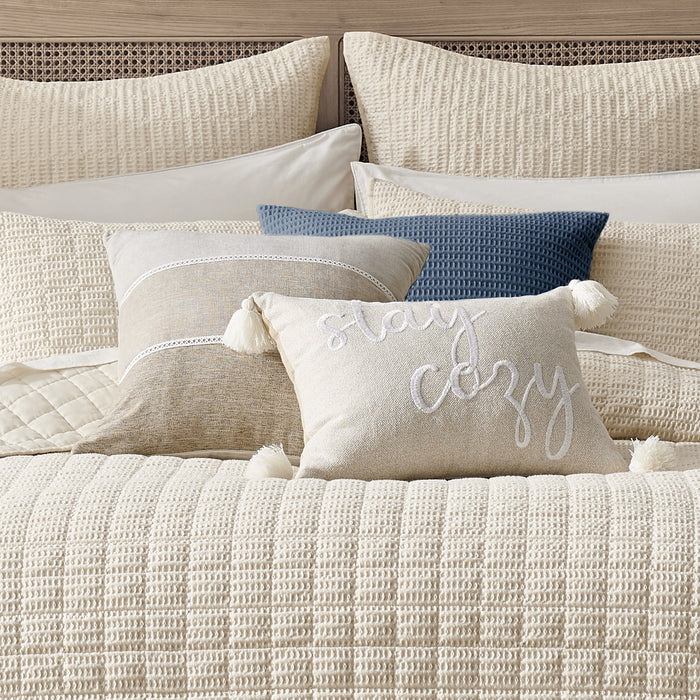 Cloud Waffle Square Pillow