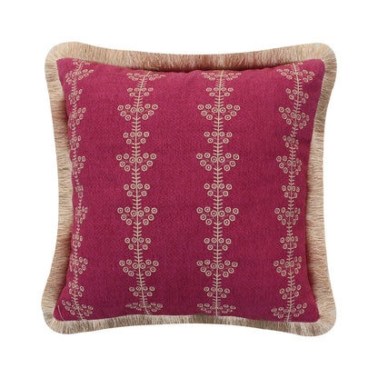 Levtex Home Delissa Velvet Gold Embroidered Fringe Pillow Decorative Pillows