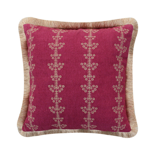 Levtex Home Delissa Velvet Gold Embroidered Fringe Pillow Decorative Pillows