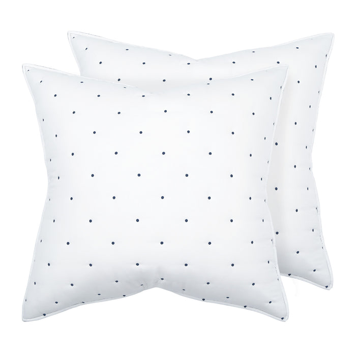 Levtex Home Embroidered Swiss Dot Navy Euro Sham Set of 2 Euro Shams