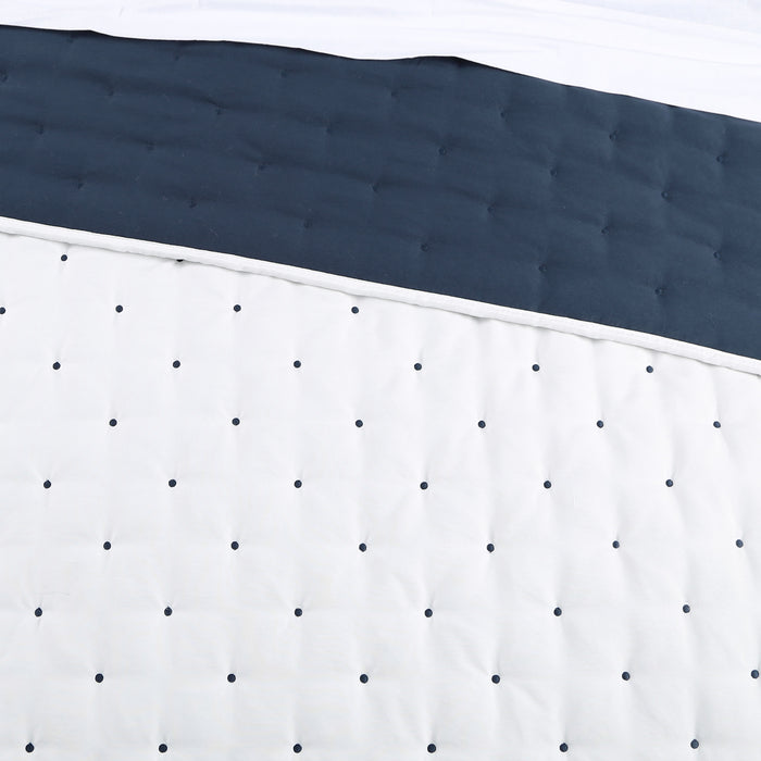 Levtex Home Embroidered Swiss Dot Navy Quilt Set Quilts