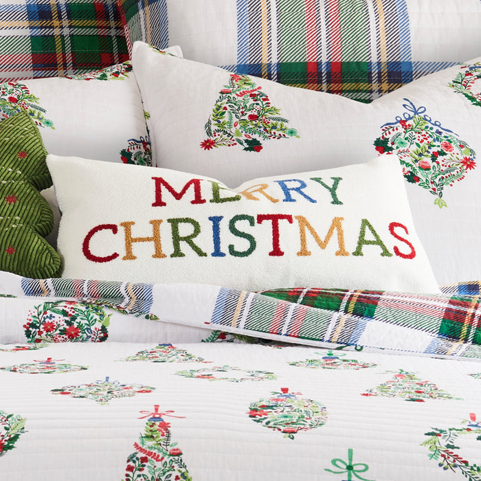 Levtex Home Festive Baubles Merry Christmas Pillow Decorative Pillows