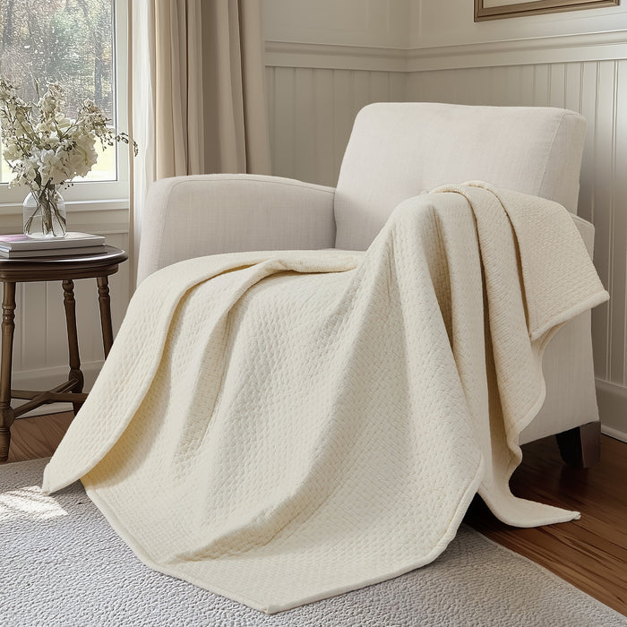 Grace Cream Quilted Throw