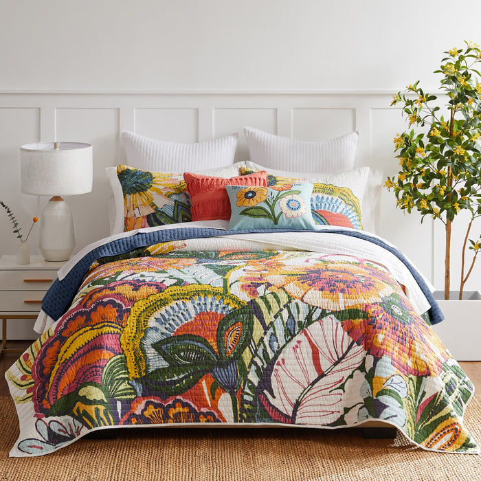 Levtex Home Grandiflora Garden Applique Pillow Decorative Pillows