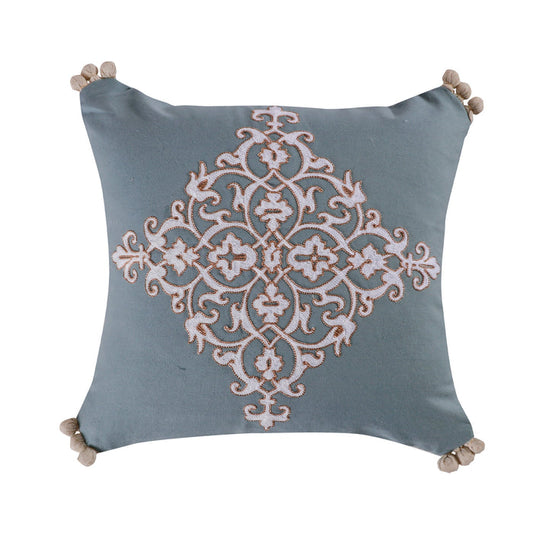 Marisol Embroidered Crewel Pompom Pillow