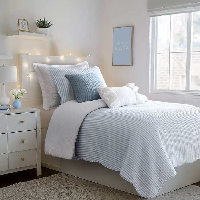 Levtex Home Martha Stripe Blue Quilt Set Quilts