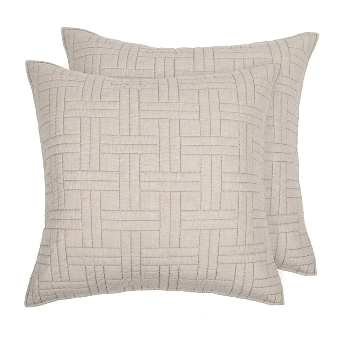 Levtex Home Melange Stitch Euro Sham Set of 2 Euro Shams