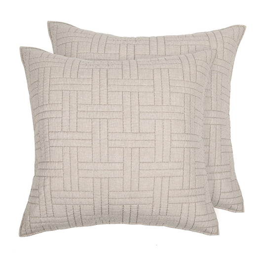 Levtex Home Melange Stitch Euro Sham Set of 2 Euro Shams