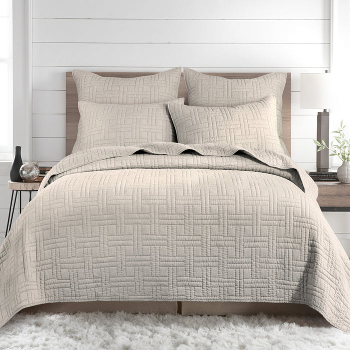 Levtex Home Melange Stitch Euro Sham Set of 2 Euro Shams