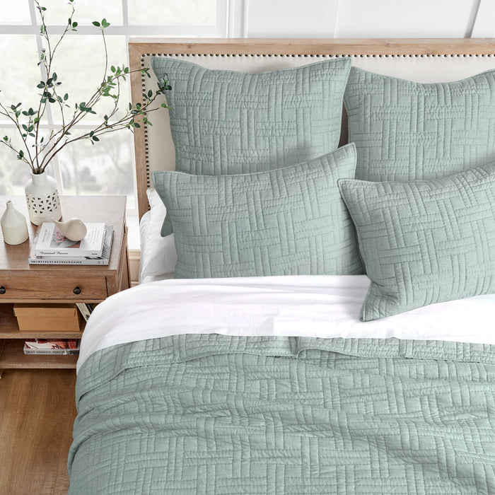 Levtex Home Melange Stitch Euro Sham Set of 2 Euro Shams