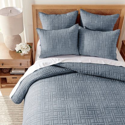Levtex Home Melange Stitch Euro Sham Set of 2 Euro Shams