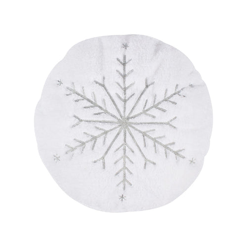 Levtex Home O Christmas Tree Round Metallic Snowflake Pillow Decorative Pillows