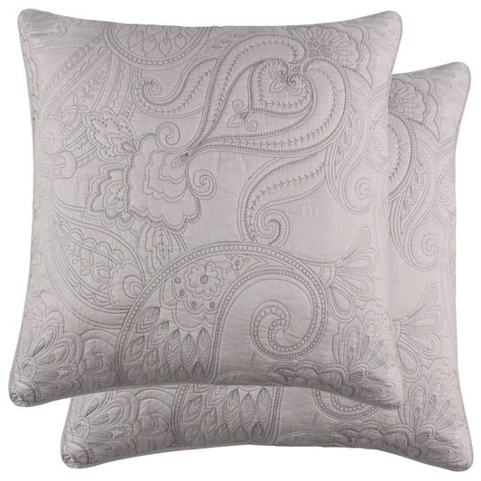 Levtex Home Perla Grey Euro Sham Set of 2 Euro Shams