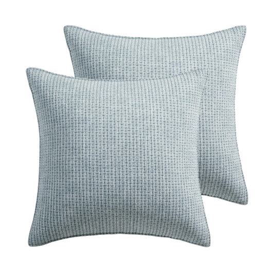 Pick-Stitch Artisan Euro Sham Set of 2 with soft pick-stitch detailing on cotton slub fabric.