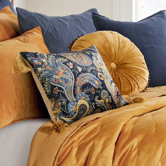 Levtex Home Printed Velvet Paisley Tassel Pillow Decorative Pillows