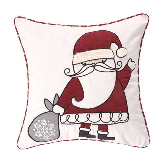 Levtex Home Santa Claus Lane Appliqued Santa Pillow Decorative Pillows