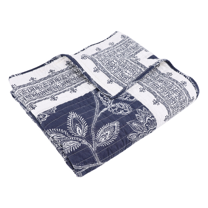 Sonoire Navy Quilted Throw