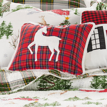 Levtex Home Tatum Pines Fur Deer Appliqued Pillow Decorative Pillows