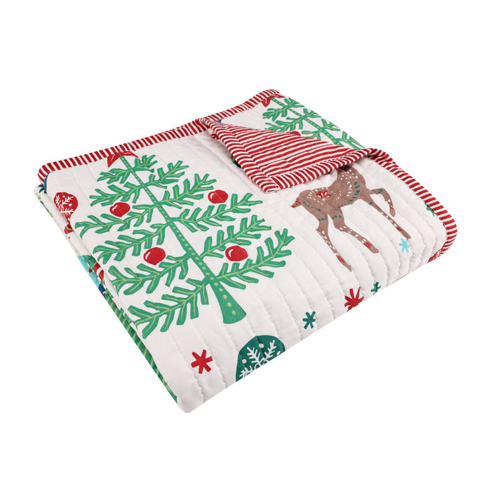 Tree Festival Quilted Throw