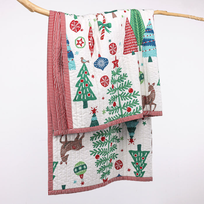 Tree Festival Quilted Throw