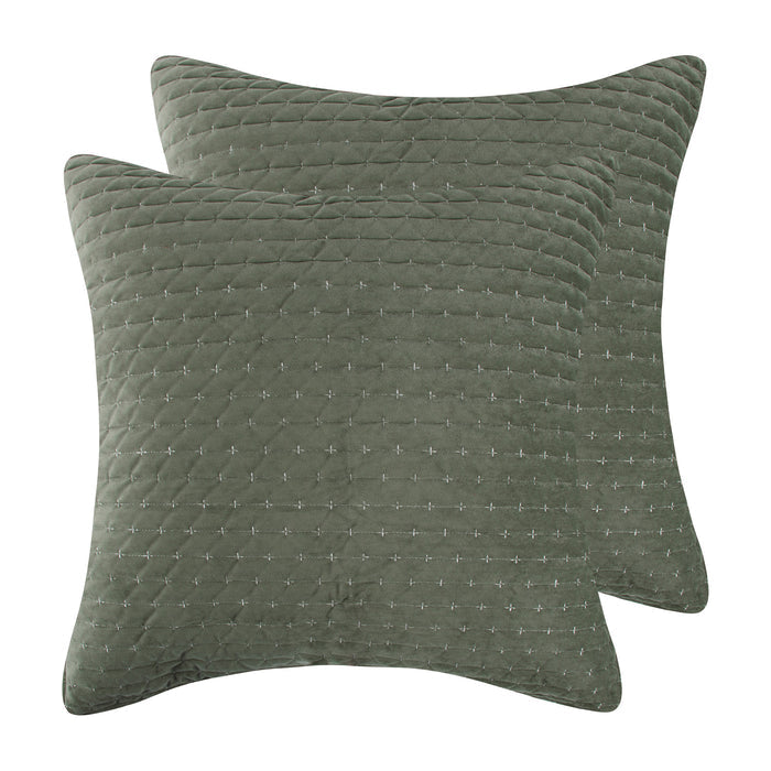 Levtex Home Velvet Stitch Euro Sham - Set of 2 Euro Shams