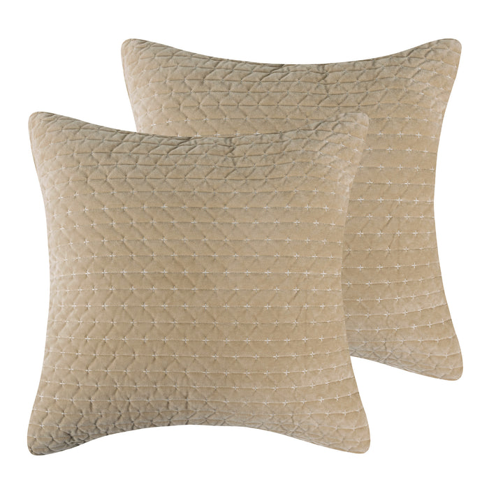 Levtex Home Velvet Stitch Euro Sham - Set of 2 Euro Shams