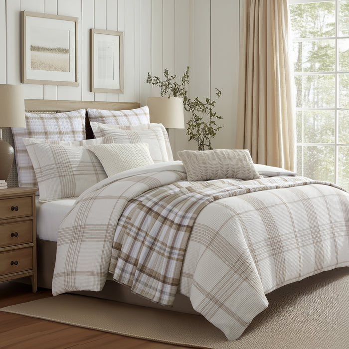 Waffle Plaid Comforter Set