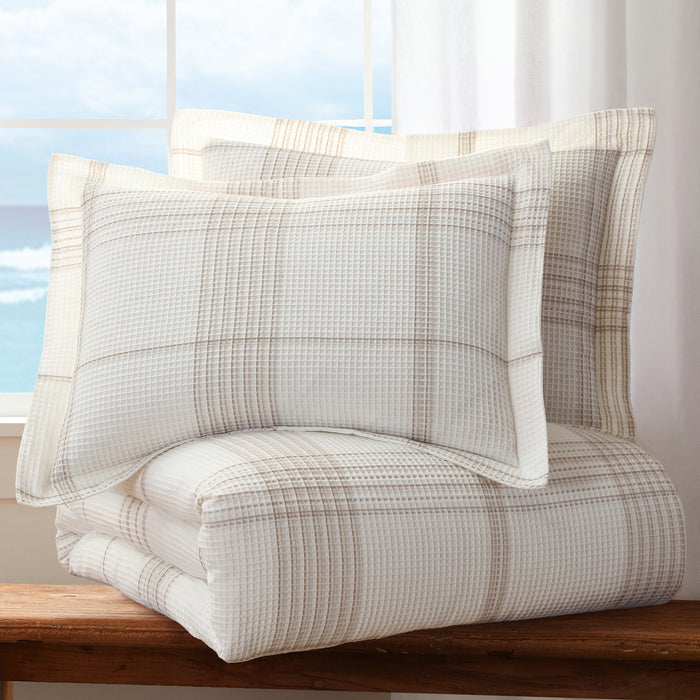Waffle Plaid Comforter Set