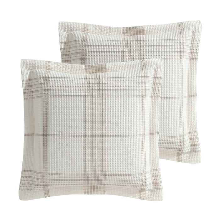 Waffle Plaid Euro Sham Set of 2