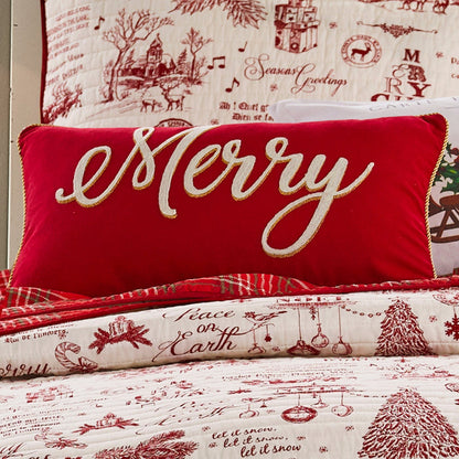 Levtex Home Yuletide Merry Pillow Decorative Pillows